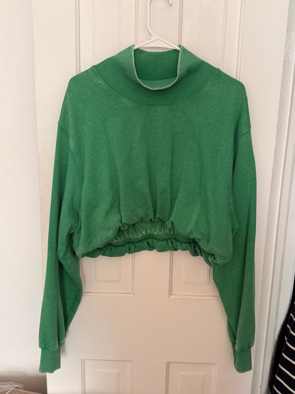 Green Urban Outfitters Out From Under Tommy Cropped Bubble Sweatshirt